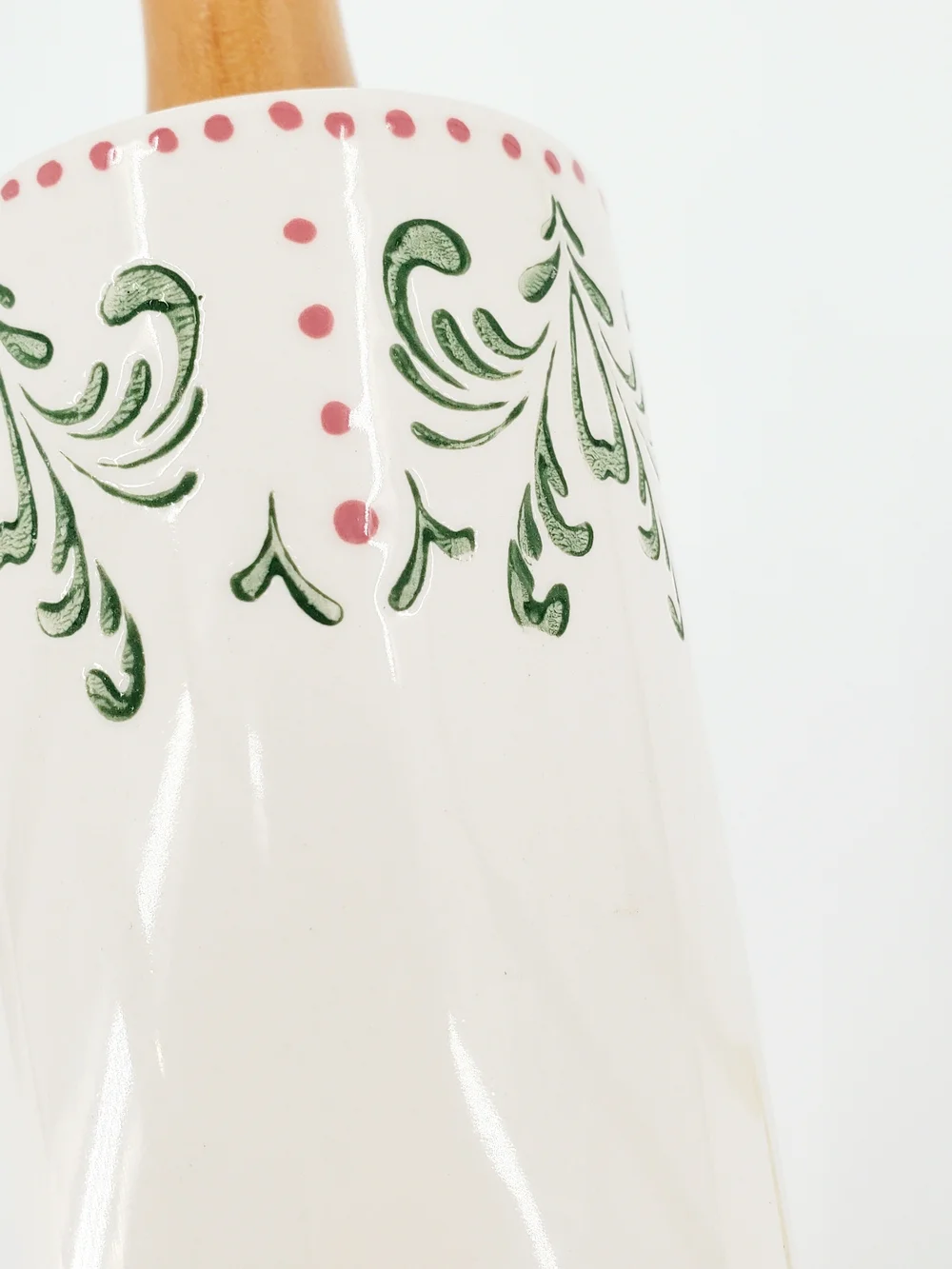 Anthroplogie Maelle Rolling Pin With Wood Handle - White, Green & Pink